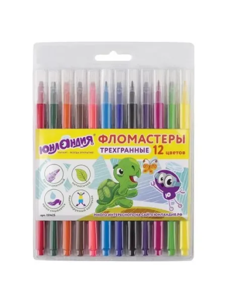 Фломастеры 12 цветов "Зоопарк"