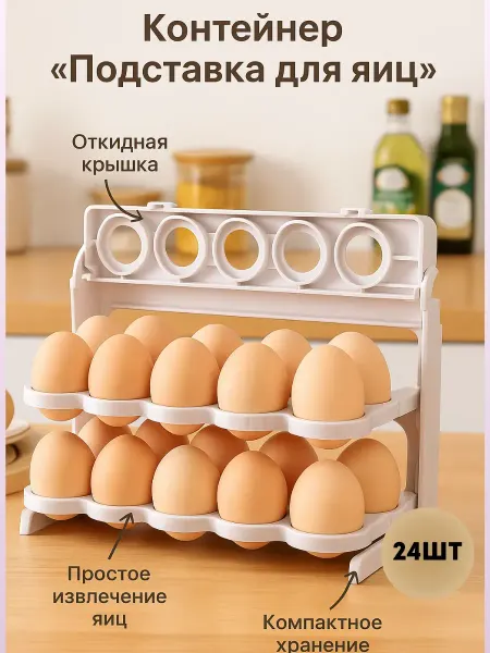 DZHU15 Контейнер органайзер для яиц подставка в холодильник