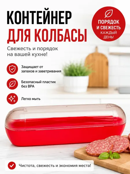 Контейнер для колбасы с крышкой