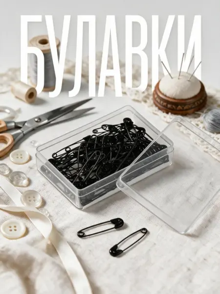 Булавки английские, 22 мм, 80 шт