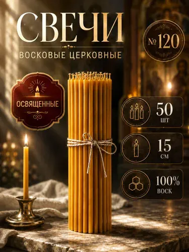 Свечи церковные восковые №120 250шт
