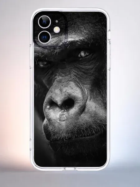 Чехол iPhone 11 горилла портрет силиконовый