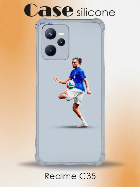 Чехол Realme C35 футбол граффити детский PRINTberries