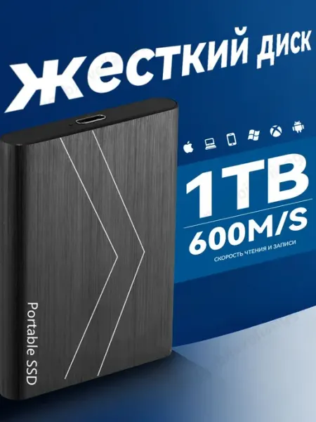 1 ТБ Внешний жесткий диск SSD 1050 Мб с, Композит, Силикон