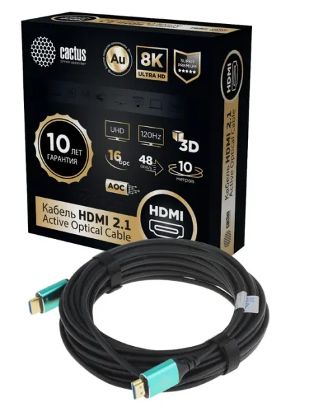 Кабель аудио-видео CS-HDMI-AOC-2.1-10 HDMI (m) HDMI(m) CACTUS