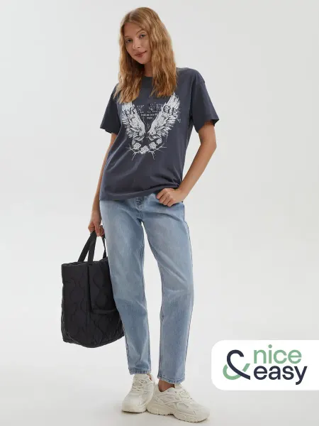 Nice & easy Женские джинсы Mom Fit высокой посадки