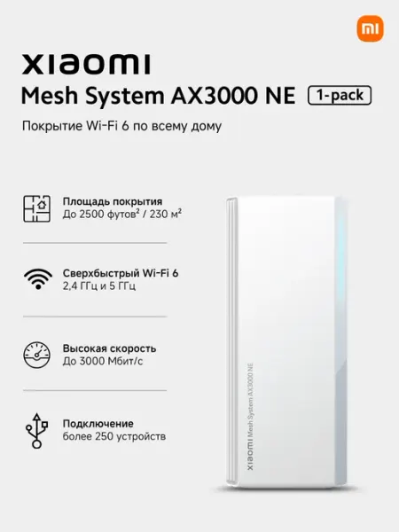 Меш-система Mesh System AX3000 NE 1 шт. RU DVB4465GL Xiaomi