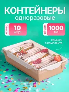 Одноразовые коробки для трайфлов, контейнеры для еды 1000 мл