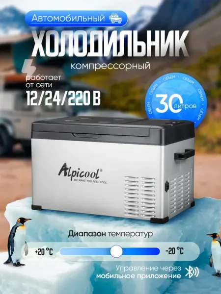 Холодильник автомобильный компрессорный 30 л Alpicool C30