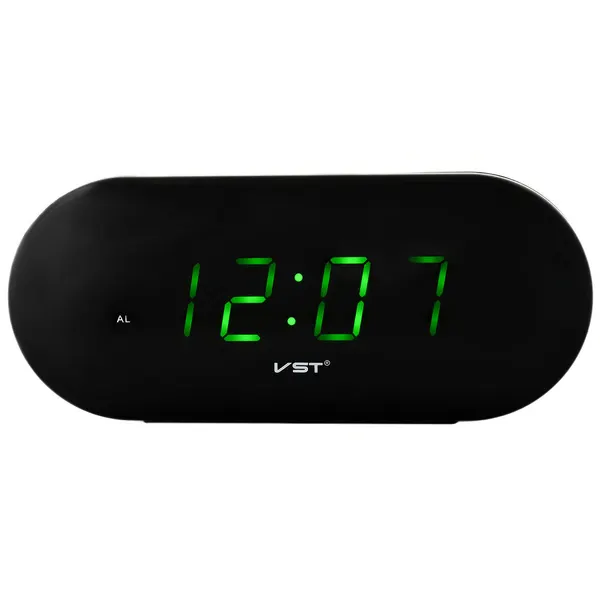 Сетевой будильник Vst715-4 часы 220В зел. цифры+USB кабель (без адаптера)