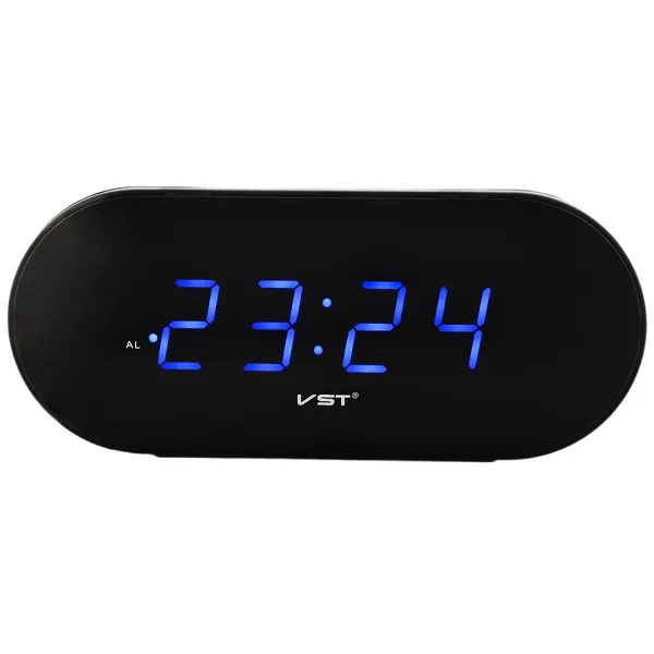 Сетевой будильник Vst715-5 часы 220В син. цифры+USB кабель (без адаптера)