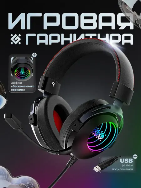 Игровые наушники проводные с микрофоном Echo