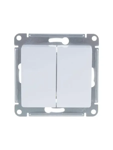 Механизм выключателя 2-клавишный GLOSSA белый SchE GSL000151 Systeme Electric