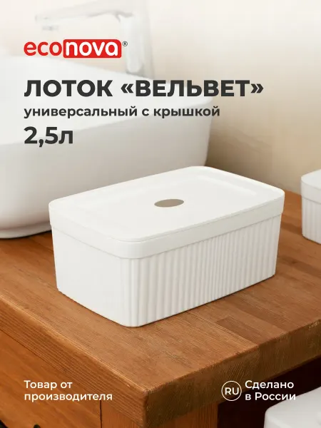 Econova Контейнер для хранения вещей органайзер пластиковый коробка