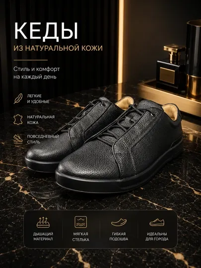 Кеды из натуральной кожи Edco