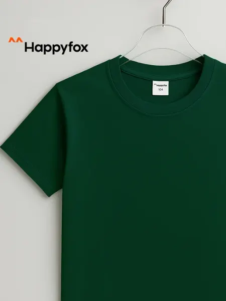 Футболка базовая однотонная детская школьная хлопковая Happyfox