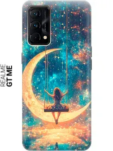Силиконовый чехол на Realme GT Master Edition с принтом "Девочка на месяце"