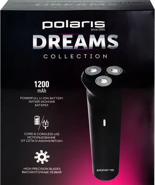 Бритва электрическая POLARIS PMR 0441RC ProLong 4D Li, черная