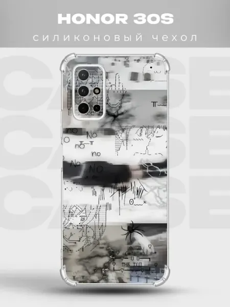 Прозрачный чехол на Honor 30s Y2K pinterest PRINTberries