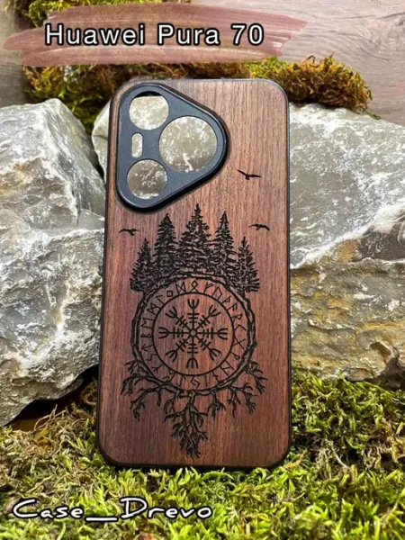 Деревянный чехол на Huawei Pura 70 Case_Drevo