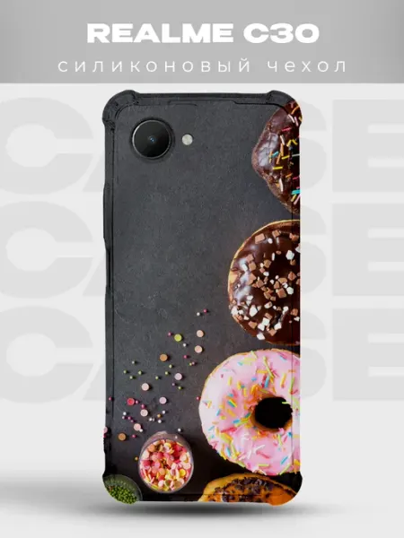 Чехол на Realme C30 дизайн Пончики PRINTberries