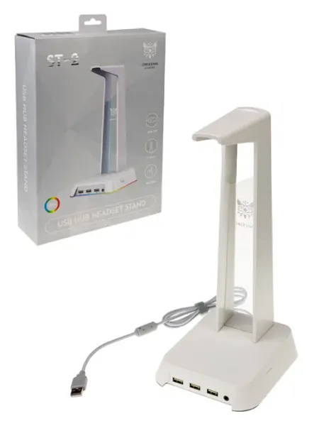 Подставка для наушников с RGB подсветкой и USB выходами Нет бренда