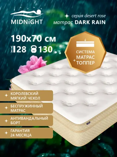 Матрас 70х190 ортопедический на кровать MIDNIGHT