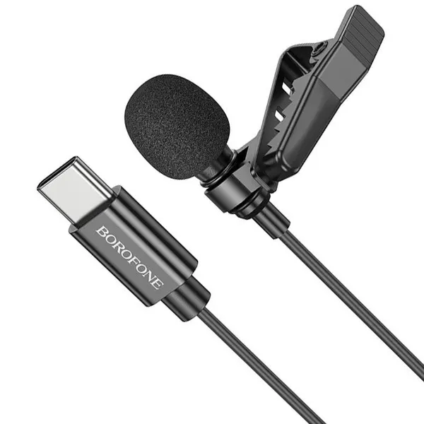 Микрофон проводной Borofone BFK11 USB-C, чёрный