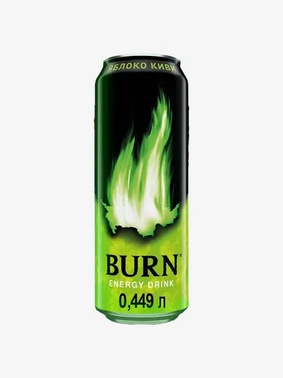 Энергетический напиток BURN Apple Kiwi, 450 мл, 6 шт