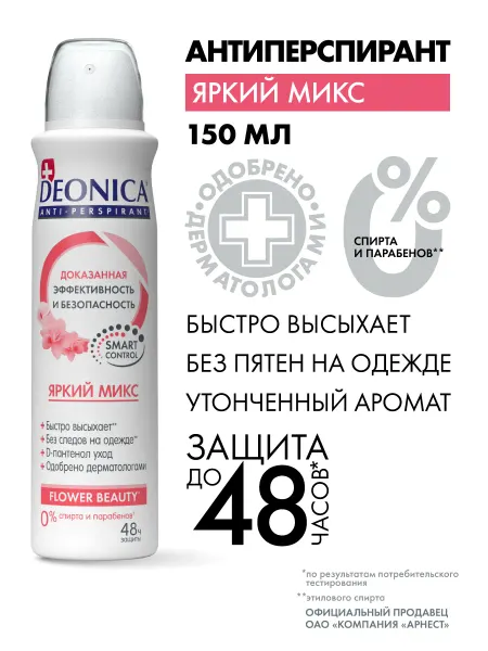 DEONICA Дезодорант антиперспирант женский спрей 150 мл