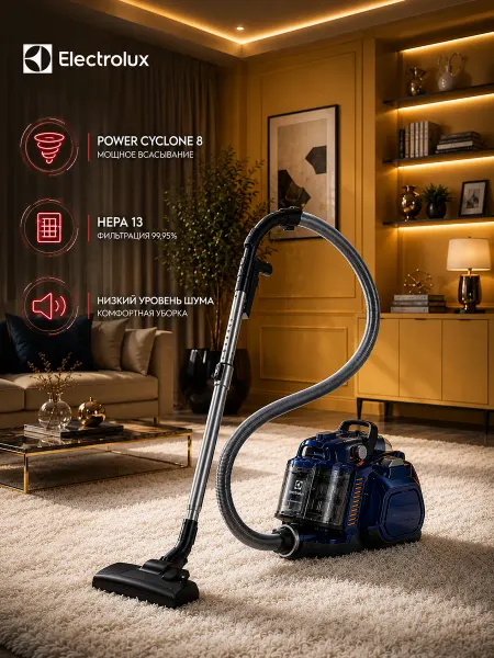 Electrolux Мощный пылесос без мешка ZCPC2000
