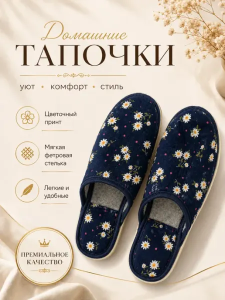 Тапочки домашние закрытые