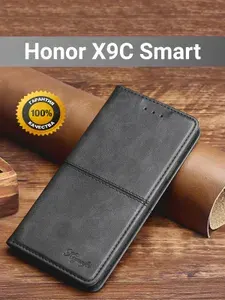 Чехол книжка elitcase на Honor X9C Smart / Хонор Х9С Смарт (Черная)
