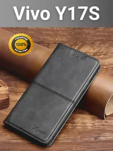 Чехол книжка elitcase на Vivo Y17S / Виво У17S (Черная)