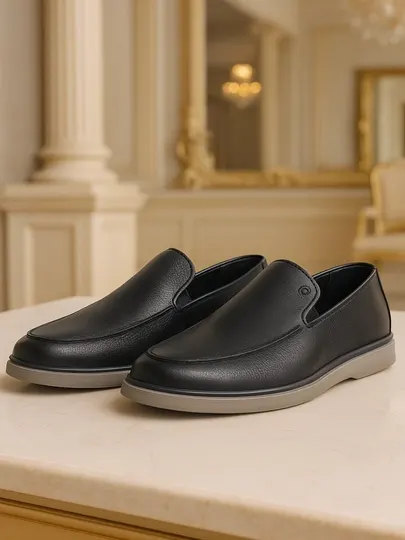 Мужская обувь Loro piana, Классические лоферы Black Elite, натуральная кожа