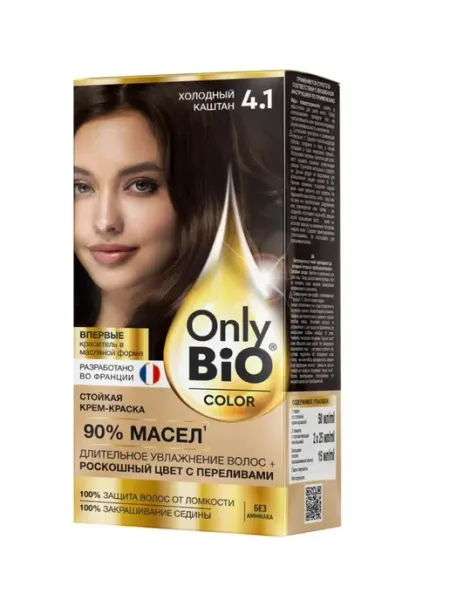 Краска для волос Only Bio Тон 4.1 Холодный каштан 115 мл Fito косметик