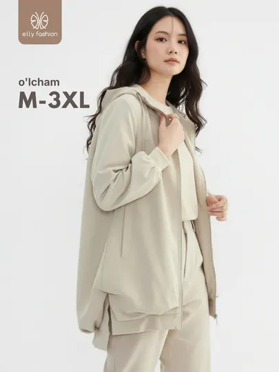 Куртка женская удлиненная, на молнии с капюшоном - EllyFashion