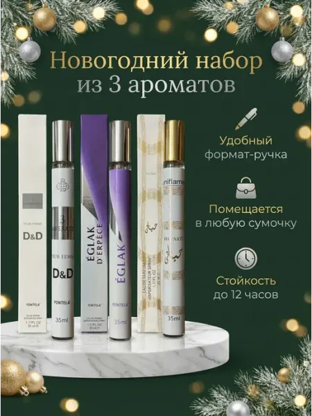 Новогодний подарочный парфюмерный набор женский духи 3 ZAZAZA