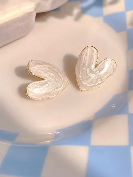 Серьги сердечки бижутерия