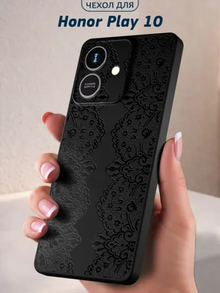 Чехол на Honor Play 10 с принтом Чёрное кружево Infinity pick