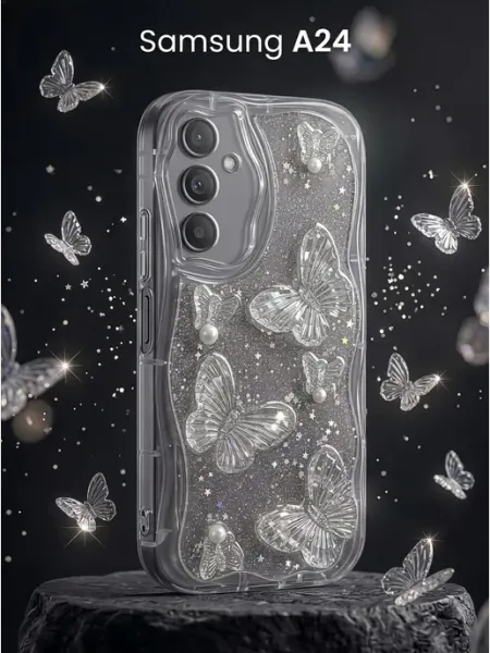 Рельефный чехол с 3D бабочками на Samsung Galaxy A24 ЧЕХОЛБЕРИ