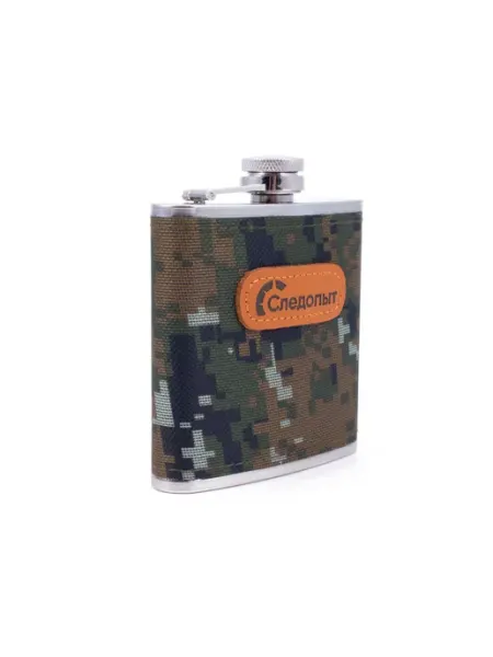 СЛЕДОПЫТ Фляжка, в оплетке из oxford camo pixel, 180 мл