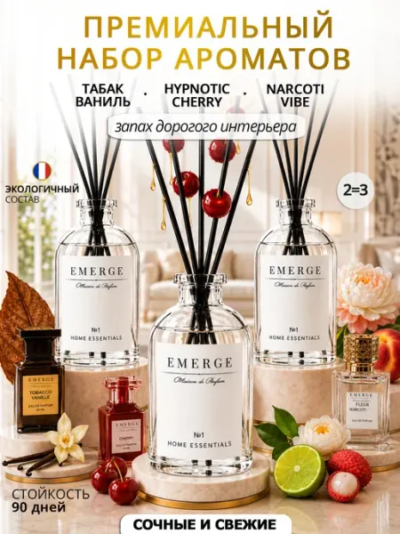 EMERGE Диффузор для дома с палочками набор
