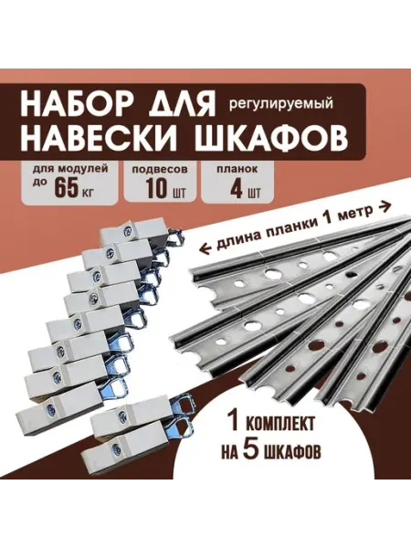 Набор для навески кухонных шкафов, шина для подвеса длина 10