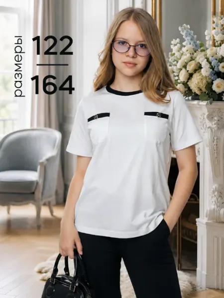 Футболка школьная с коротким рукавом и карманами RSG fit