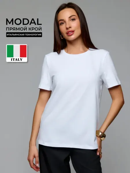 Футболка прямого кроя из модала Basic look