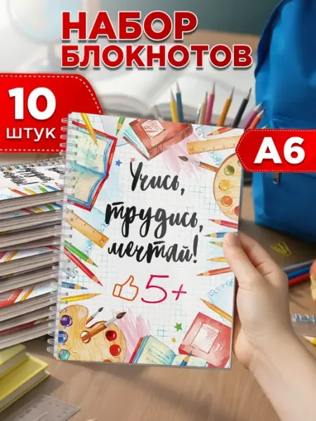 Блокноты в школу. Набор 10 шт Белка принт
