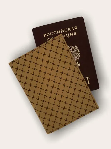 Женская корочка на паспорт с сердечками кожаная натуральная KAZA