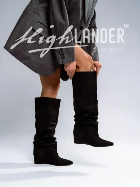 Сапоги на танкетке женские Highlander