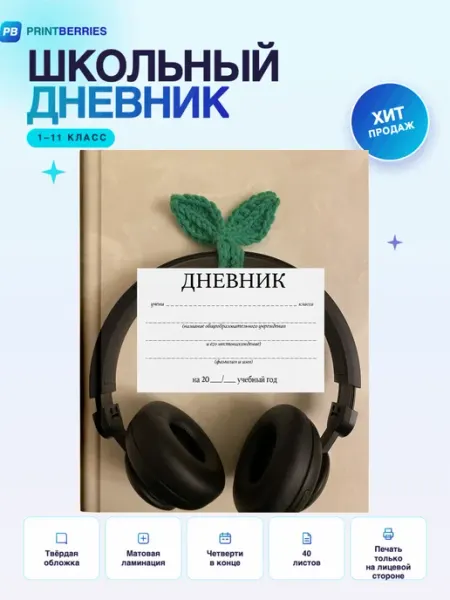 Школьный дневник наушники эстетика коллаж арт музыка неон 23 PRINTberries